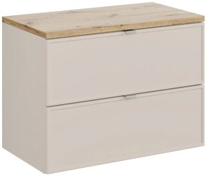 Szafka pod umywalkę nablatową BELLA CASHMERE 82-80-2S z blatem 80 cm kaszmir/dąb artisan COMAD 1