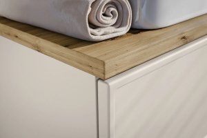 Szafka pod umywalkę nablatową BELLA CASHMERE 60cm kaszmir/dąb artisan - zestaw z blatem 120cm COMAD 16