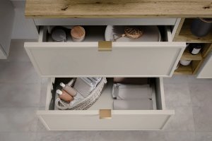 Szafka pod umywalkę nablatową BELLA CASHMERE 60cm kaszmir - zestaw z blatem 120cm COMAD 14