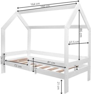 Łóżko domek 160x80 cm drewniane łóżeczko dla dziecka UNIWERSALNY 11