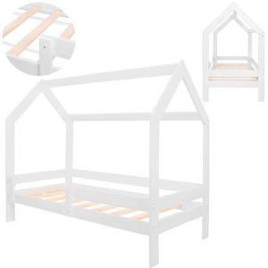Łóżko domek 160x80 cm drewniane łóżeczko dla dziecka UNIWERSALNY 2