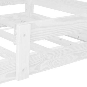 Łóżko drewniane dla dziecka z barierką i stelażem, domek 160x80 cm białe UNIWERSALNY 5