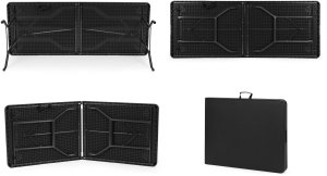 Stół cateringowy 180 cm składany w walizkę czarny ModernHome EDUKAMP 4