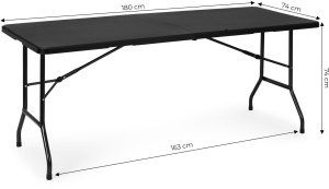Stół cateringowy 180 cm składany w walizkę czarny ModernHome EDUKAMP 10