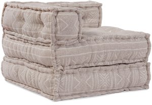 vidaXL Puff Zestaw 2 Jasnobrązowy Bawełna Poduszki Boho 1