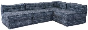 vidaXL Puff Zestaw 4 Wzór indigo Bawełna Wzór Poduszki Boho 1