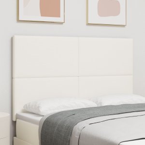 vidaXL Wezgłowie Kremowe Sztruks 160 cm Modułowe Pikowane wezgłowie 1