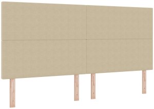 vidaXL Wezgłowie Jasnozielone Szare Sztruks 200 x 5 x 118/128 cm Trwałe 2