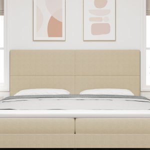 vidaXL Wezgłowie Jasnozielone Szare Sztruks 200 x 5 x 118/128 cm Trwałe 3
