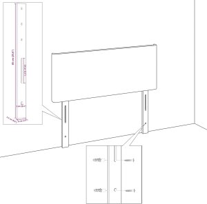 vidaXL Wezgłowie Jasnozielone Szare Sztruks 200 x 5 x 118/128 cm Trwałe 9