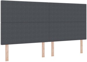 vidaXL Wezgłowie Ciemnoszary Sztruks 200 x 5 x 118/128 cm Wezgłowie 2