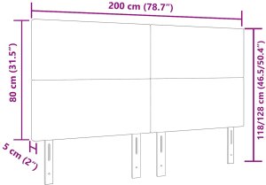 vidaXL Wezgłowie Ciemnoszary Sztruks 200 x 5 x 118/128 cm Wezgłowie 8