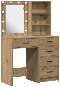 vidaXL Highboard Zestaw 2 Dąb Artystyczny Drewno inżynieryjne Lustro 2