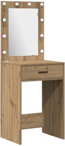vidaXL Highboard Zestaw 2 Dąb Artystyczny Drewno inżynieryjne Lustro 4