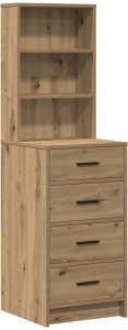 vidaXL Highboard Zestaw 2 Dąb Artystyczny Drewno inżynieryjne Lustro 5