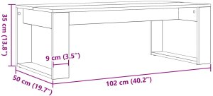 vidaXL Stolik kawowy Czarny dąb 102 x 50 x 35 cm 9