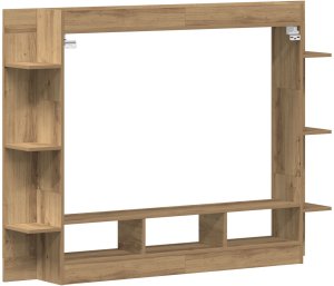 vidaXL Stolik RTV Dąb rzemieślniczy Płyta wiórowa Standard Półki 7