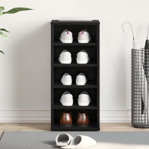 vidaXL Regał na buty Czarny dąb Kompaktowy 4