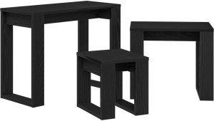 vidaXL Stolik gniazdowy Czarny dąb Materiał drewnopochodny Kompaktowy 5