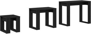 vidaXL Stolik gniazdowy Czarny dąb Materiał drewnopochodny Kompaktowy 7