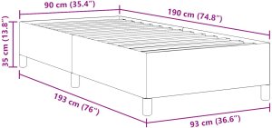 Rama łóżka vidaXL Kremowa Drewno 90 x 190 cm Trwała Rama łóżka 8