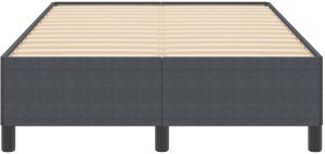 vidaXL Rama łóżka Ciemnoszara Tkanina polyester 120 x 190 cm 5