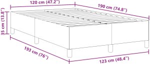 vidaXL Rama łóżka Ciemnoszara Tkanina polyester 120 x 190 cm 8