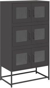 vidaXL Szafka, czarna, 68x39x123 cm, stal 2
