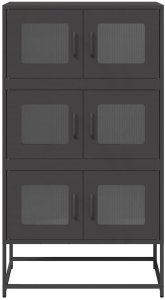 vidaXL Szafka, czarna, 68x39x123 cm, stal 5