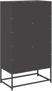 vidaXL Szafka, czarna, 68x39x123 cm, stal 8