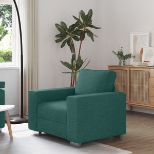 Sofa vidaXL Ciemnozielona Tkanina, Drewno Standardowy Ergonomiczny 1