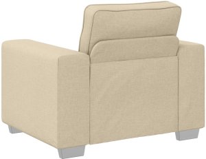 vidaXL Fotel Kremowy Poliester Średni Regulowane podłokietniki Fotel 4