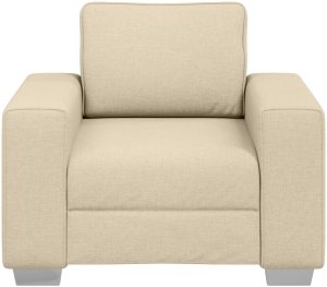 vidaXL Fotel Kremowy Poliester Średni Regulowane podłokietniki Fotel 5