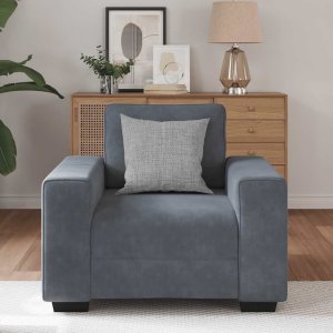 vidaXL Sofa Fotel Ciemnoszary 60 cm Aksamit 3