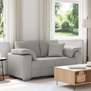 Sofa vidaXL Jasnoszara Tkanina Średnia Zdejmowane pokrowce 1