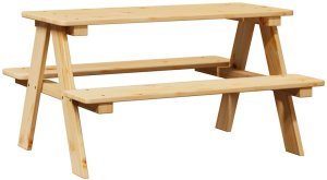 vidaXL Stół dziecięcy z ławkami "IRUN" 90x79,5x50 cm Drewno lite 2