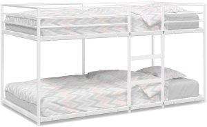 vidaXL vidaXL Łóżko piętrowe bez materaca, białe, 75x190 cm, stal 2