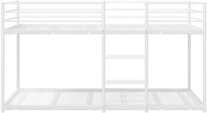 vidaXL vidaXL Łóżko piętrowe bez materaca, białe, 75x190 cm, stal 4