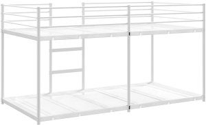 vidaXL vidaXL Łóżko piętrowe bez materaca, białe, 75x190 cm, stal 6