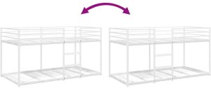 vidaXL vidaXL Łóżko piętrowe bez materaca, białe, 75x190 cm, stal 7