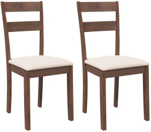 vidaXL Krzesła do jadalni z poduszkami 2 szt. lite drewno gumowe 2