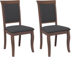 vidaXL Krzesła do jadalni z poduszkami 2 szt. lite drewno gumowe 2