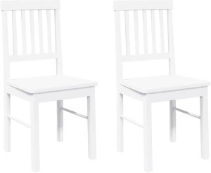 vidaXL Krzesła do jadalni 2 szt. Białe lite drewno gumowe 2