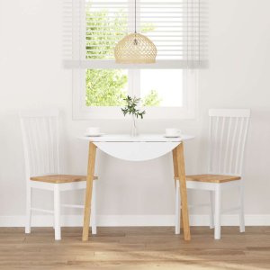 vidaXL Krzesła do jadalni 2 szt. Białe lite drewno gumowe 3