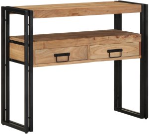 vidaXL Stoliki końcowe drewno Lite drewno akacjowe, Metal 2