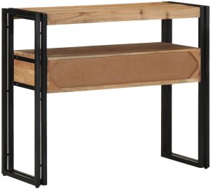 vidaXL Stoliki końcowe drewno Lite drewno akacjowe, Metal 7