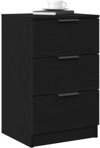 vidaXL Stolik nocny Czarny dąb MDF 40 x 65 x 65 cm Przechowywanie 3