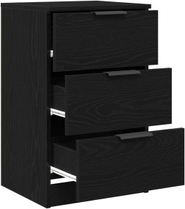 vidaXL Stolik nocny Czarny dąb MDF 40 x 65 x 65 cm Przechowywanie 5