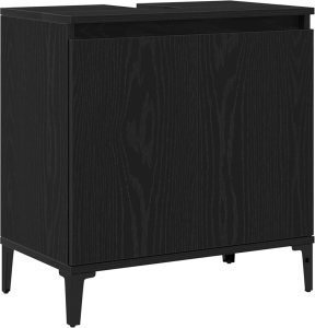 vidaXL Szafka z umywalką Czarny dąb Drewno kompozytowe 58 x 33 x 50 cm 2