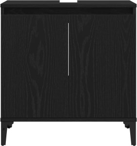 vidaXL Szafka z umywalką Czarny dąb Drewno kompozytowe 58 x 33 x 50 cm 7